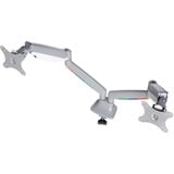 Kensington SmartFit One-Touch-arm til to skærme, som kan justeres i højden, Skærmbeslag grå, som kan justeres i højden, Gennemgående bolt, 9 kg, 33 cm (13"), 81,3 cm (32"), 100 x 100 mm, Sølv