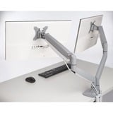 Kensington SmartFit One-Touch-arm til to skærme, som kan justeres i højden, Skærmbeslag grå, som kan justeres i højden, Gennemgående bolt, 9 kg, 33 cm (13"), 81,3 cm (32"), 100 x 100 mm, Sølv