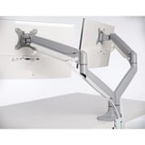 Kensington SmartFit One-Touch-arm til to skærme, som kan justeres i højden, Skærmbeslag grå, som kan justeres i højden, Gennemgående bolt, 9 kg, 33 cm (13"), 81,3 cm (32"), 100 x 100 mm, Sølv