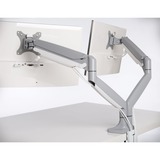 Kensington SmartFit® One-Touch dobbelt skærmarm, Skærmbeslag grå, Gennemgående bolt, 9 kg, 33 cm (13"), 81,3 cm (32"), 100 x 100 mm, Sølv