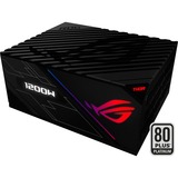 ASUS ROG-THOR-1200P enhed til strømforsyning 1200 W 24-pin ATX Sort, PC strømforsyning Sort, 1200 W, 100 - 240 V, 80%, Overstrøm, Overstrøm, Højspænding, Kortslutning, 24-pin ATX, PC