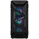 ASUS TUF Gaming GT301 Midi Tower Sort, Towerkabinet Sort, Midi Tower, PC, Sort, ATX, micro ATX, Mini-ATX, Acrylonitrilbutadienstyren, Stål, Hærdet glas, 16 cm