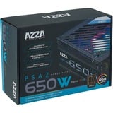 AZZA PSAZ-650W(ARGB) enhed til strømforsyning 20+4 pin ATX ATX Sort, PC strømforsyning Sort, 650 W, 200 - 240 V, 47 - 53 Hz, 100 W, 576 W, 100 W