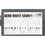 Aerocool AERO WHITE 500W enhed til strømforsyning 20+4 pin ATX ATX Sort, PC strømforsyning Sort, 500 W, 200 - 240 V, 47 - 63 Hz, 110 W, 456 W, 110 W