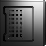 Aerocool CS‐1101 Midi Tower Sort, Towerkabinet Sort, Midi Tower, PC, Sort, ATX, micro ATX, Mini-ATX, Stål, 15 cm