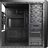 Aerocool CS‐1101 Midi Tower Sort, Towerkabinet Sort, Midi Tower, PC, Sort, ATX, micro ATX, Mini-ATX, Stål, 15 cm