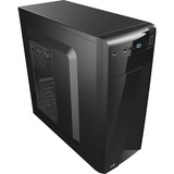 Aerocool CS‐1101 Midi Tower Sort, Towerkabinet Sort, Midi Tower, PC, Sort, ATX, micro ATX, Mini-ATX, Stål, 15 cm