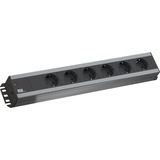 Bachmann 300.000 6AC outlet(s) 2m Sort, Grå stikdåse, Strømskinne Sort/grå, 74 mm, 445 mm, 45 mm, 2 m, Sort, Grå