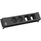 Bachmann 916.0601 stikdåse 0,1 m 2 AC stikkontakt(er) Sort, Strømskinne Sort/grå, 0,1 m, 2 AC stikkontakt(er), Plast, Sort, 1 stk