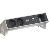 Bachmann DESK 2 stikdåse 0,2 m 2 AC stikkontakt(er) Sort, Hvid, Strømskinne Hvid/Sort, 0,2 m, 2 AC stikkontakt(er), Aluminium, Sort, Hvid, 239,2 mm