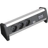 Bachmann Desk 1 stikdåse 3 AC stikkontakt(er) Sort, Strømskinne Sort/grå, 3 AC stikkontakt(er), Aluminium, Sort, 230 V, 16 A, 1 stk