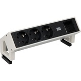 Bachmann Desk 2 stikdåse 0,2 m 3 AC stikkontakt(er) Sort, Strømskinne Hvid/Sort, 0,2 m, 3 AC stikkontakt(er), Aluminium, Sort, 1 stk