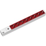 Bachmann Power Strip stikdåse, Strømskinne Grå, Rød, 10 A, 2300 W, Aluminium, 440 x 44 x 44 mm