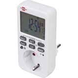 Brennenstuhl 1506320 elektronisk tæller Hvid Ugentlig timer, Timeren Hvid, Ugentlig timer, Hvid, Digital, LCD, Knapper, 24t