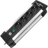 Brennenstuhl BN-1391000014 Overspændingsbeskytter, Strømskinne Sort/Sølv, 4 AC stikkontakt(er), Sort, 1,8 m