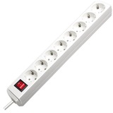 Brennenstuhl Eco-Line + Switch & 1,5 mm² Ø Cable Hvid 8 AC stikkontakt(er) 3 m, Strømskinne Hvid, 5 mm² Ø Cable, 8 AC stikkontakt(er), Hvid, 3 m