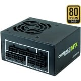 Chieftec CSN-650C enhed til strømforsyning 650 W 20+4 pin ATX SFX Sort, PC strømforsyning Sort, 650 W, 100 - 240 V, 47 - 63 Hz, 6 A, Aktiv, 90 W