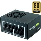 Chieftec CSN-650C enhed til strømforsyning 650 W 20+4 pin ATX SFX Sort, PC strømforsyning Sort, 650 W, 100 - 240 V, 47 - 63 Hz, 6 A, Aktiv, 90 W