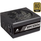 Corsair RMx Series RM550x enhed til strømforsyning 550 W 24-pin ATX ATX Sort, PC strømforsyning Sort, 550 W, 100 - 240 V, 47 - 63 Hz, 5 - 10 A, 130 W, 549,6 W