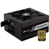 Corsair TX850M enhed til strømforsyning 850 W 20+4 pin ATX ATX Sort, PC strømforsyning Sort, 850 W, 100 - 240 V, 47 - 63 Hz, 12 A, Aktiv, 130 W