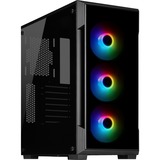 Corsair iCUE 220T RGB Midi Tower Sort, Towerkabinet Sort, Midi Tower, PC, Sort, Stål, Hærdet glas, Blå, Grøn, Rød, Kabinet faner