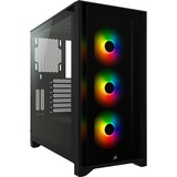 Corsair iCUE 4000X RGB Midi Tower Sort, Towerkabinet Sort, Midi Tower, PC, Sort, ATX, Plast, Stål, Hærdet glas, Spil