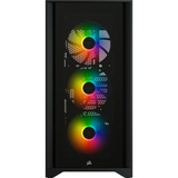 Corsair iCUE 4000X RGB Midi Tower Sort, Towerkabinet Sort, Midi Tower, PC, Sort, ATX, Plast, Stål, Hærdet glas, Spil