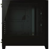 Corsair iCUE 4000X RGB Midi Tower Sort, Towerkabinet Sort, Midi Tower, PC, Sort, ATX, Plast, Stål, Hærdet glas, Spil