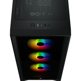 Corsair iCUE 4000X RGB Midi Tower Sort, Towerkabinet Sort, Midi Tower, PC, Sort, ATX, Plast, Stål, Hærdet glas, Spil