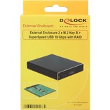DeLOCK 42588 drevkabinet SSD kabinet Sort, Drev kabinet Sort, SSD kabinet, M.2, USB-tilslutning, Sort
