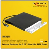 DeLOCK 42603 ODD lukning 13,3 cm (5.25") SATA III Sort, Drev kabinet Sort, 13,3 cm (5.25"), SATA III, Initio INIC-3619, 5 Gbit/sek., USB, Alle mærker