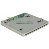 DeLOCK 42605 ODD lukning 13,3 cm (5.25") SATA III Sølv, Drev kabinet Sølv, 13,3 cm (5.25"), SATA III, Initio INIC-3619, 5 Gbit/sek., USB, Alle mærker