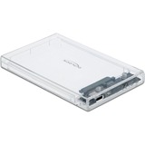 DeLOCK 42621 drevkabinet HDD/SSD kabinet Transparent 2.5", Drev kabinet gennemsigtig, HDD/SSD kabinet, 2.5", Serial ATA III, Hot-swap, USB-tilslutning, Transparent