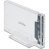 DeLOCK 42621 drevkabinet HDD/SSD kabinet Transparent 2.5", Drev kabinet gennemsigtig, HDD/SSD kabinet, 2.5", Serial ATA III, Hot-swap, USB-tilslutning, Transparent