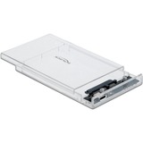 DeLOCK 42621 drevkabinet HDD/SSD kabinet Transparent 2.5", Drev kabinet gennemsigtig, HDD/SSD kabinet, 2.5", Serial ATA III, Hot-swap, USB-tilslutning, Transparent