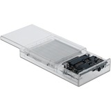 DeLOCK 42622 drevkabinet HDD/SSD kabinet Transparent 2.5", Drev kabinet gennemsigtig, HDD/SSD kabinet, 2.5", SATA, Hot-swap, USB-tilslutning, Transparent