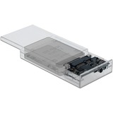 DeLOCK 42622 drevkabinet HDD/SSD kabinet Transparent 2.5", Drev kabinet gennemsigtig, HDD/SSD kabinet, 2.5", SATA, Hot-swap, USB-tilslutning, Transparent