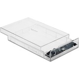 DeLOCK 42623 drevkabinet HDD/SSD kabinet Transparent 2.5/3.5", Drev kabinet gennemsigtig, HDD/SSD kabinet, 2.5/3.5", Serial ATA III, Hot-swap, USB-tilslutning, Transparent