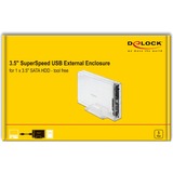 DeLOCK 42623 drevkabinet HDD/SSD kabinet Transparent 2.5/3.5", Drev kabinet gennemsigtig, HDD/SSD kabinet, 2.5/3.5", Serial ATA III, Hot-swap, USB-tilslutning, Transparent