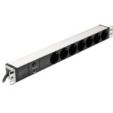 Digitus 19" Outlet Strip Sort 7 AC stikkontakt(er) 250 V 2 m, Strømskinne Sort, 7 AC stikkontakt(er), 250 V, 50 - 60 Hz, 16 A, 4000 W, Sort