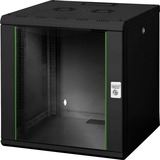 Digitus DN-19 12U-6/6-SW stativ Vægmonteret stativ Sort, IT kabinet Sort, Vægmonteret stativ, 12U, 100 kg, Nøglelås, Rack skinner, Sort