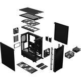 Fractal Design Define 7 Compact Midi Tower Sort, Towerkabinet Sort, Midi Tower, PC, Sort, ATX, micro ATX, Micro-ITX, Aluminium, Stål, Hjemme/kontor