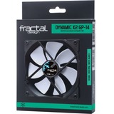 Fractal Design Dynamic X2 Computerkabinet Ventilator 14 cm Sort, Hvid, Sag fan Hvid, Ventilator, 14 cm, 18,9 dB, 68,4 kubikfod/min., Sort, Hvid