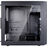 Fractal Design Focus G Midi Tower Sort, Towerkabinet Sort, Midi Tower, PC, Sort, ATX, ITX, micro ATX, Hvid, Kabinet faner, Front