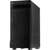 Inter-Tech A-3411 Creek Tower Sort, Towerkabinet Sort, Tower, PC, Sort, ATX, ITX, micro ATX, Blå, Grøn, Rød, Front