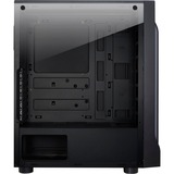 Inter-Tech A-3411 Creek Tower Sort, Towerkabinet Sort, Tower, PC, Sort, ATX, ITX, micro ATX, Blå, Grøn, Rød, Front