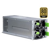 Inter-Tech Aspower R2A-DV0550-N enhed til strømforsyning 550 W 20+4 pin ATX Rustfrit stål, PC strømforsyning grå, 550 W, 115 - 230 V, 92%, Overstrøm, Overstrøm, Højspænding, Overophedning, Kortslutning, 20+4 pin ATX, Server