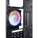 Inter-Tech B-02 RGB Tower Sort, Towerkabinet Sort, Tower, PC, Sort, ATX, micro ATX, Akryl, Blå, Grøn, Rød