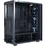 Inter-Tech CXC2 Tower Sort, Towerkabinet Sort, Tower, PC, Sort, ATX, ITX, micro ATX, Hærdet glas, Blå