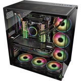 Inter-Tech C-701 Panorama Full Tower Sort, Towerkabinet Sort, Full Tower, PC, Sort, ATX, ITX, micro ATX, Metal, Hærdet glas, 13 cm